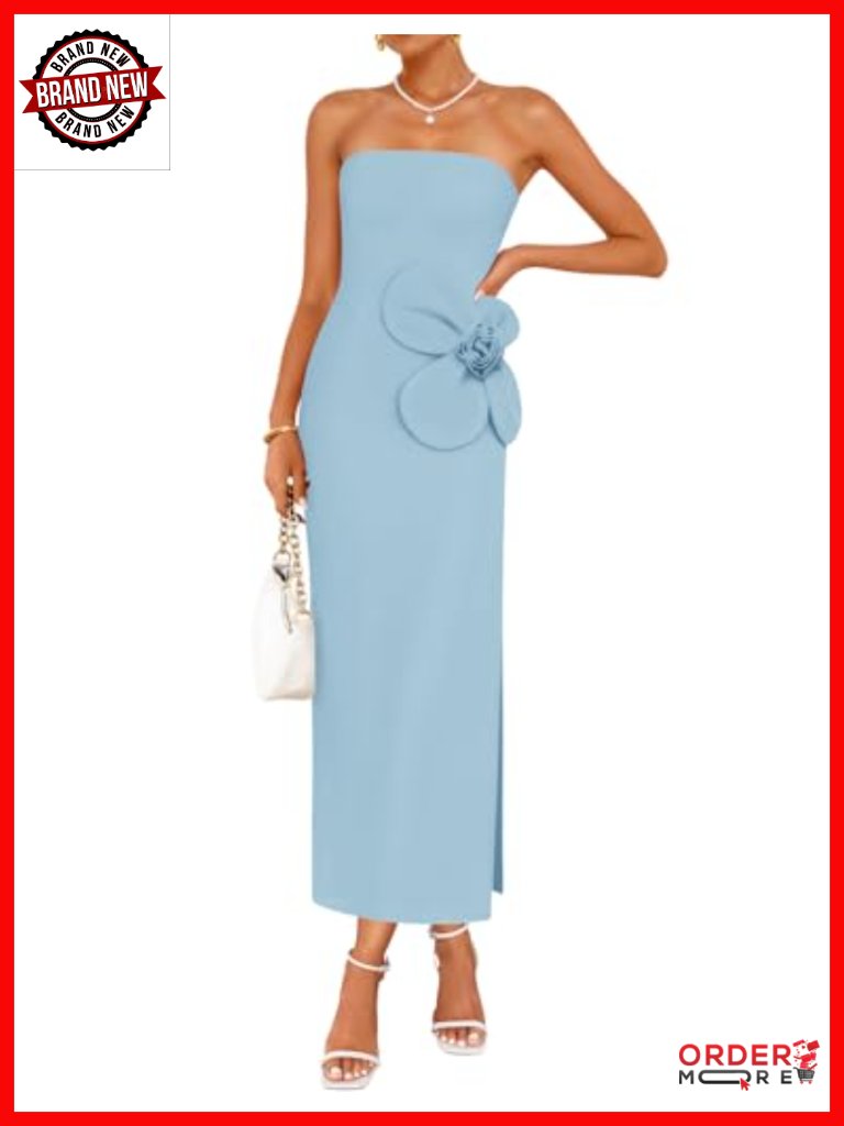 Strapless Backless Bodycon Maxi Dress Midi Formal Party